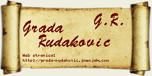 Grada Rudaković vizit kartica